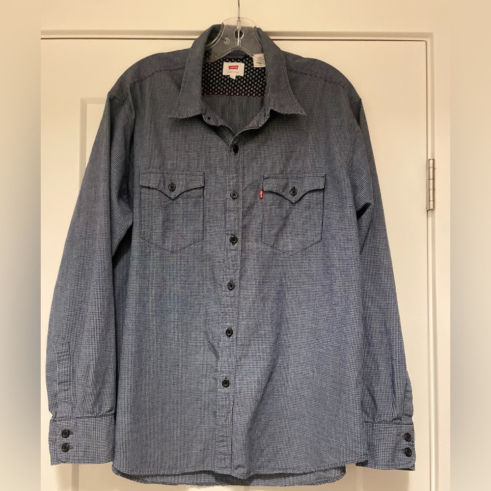 Levi's Navy and White Checkered Shirt